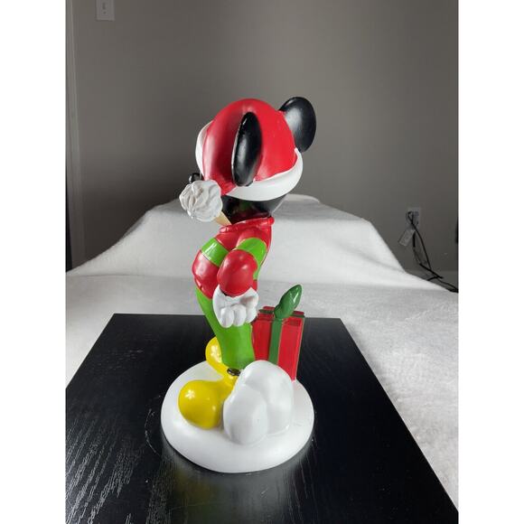 10 In Disney Mickey Mouse w/ Gifts Christmas Resin Figurine New Hard to Find! - Picture 3 of 8